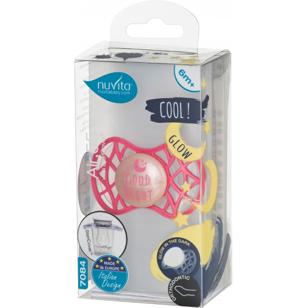 Фото - Ортодонтическая пустышка Nuvita Air55 Cool 6m+ ''Good Night'' Марсала (NV7084GM)