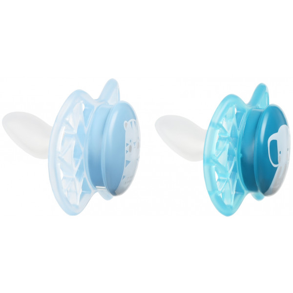 Фото - Ортодонтична пустушка Nuvita Air55 Explorer 0m + (тигр, слон) 2 шт. (NV7066M)