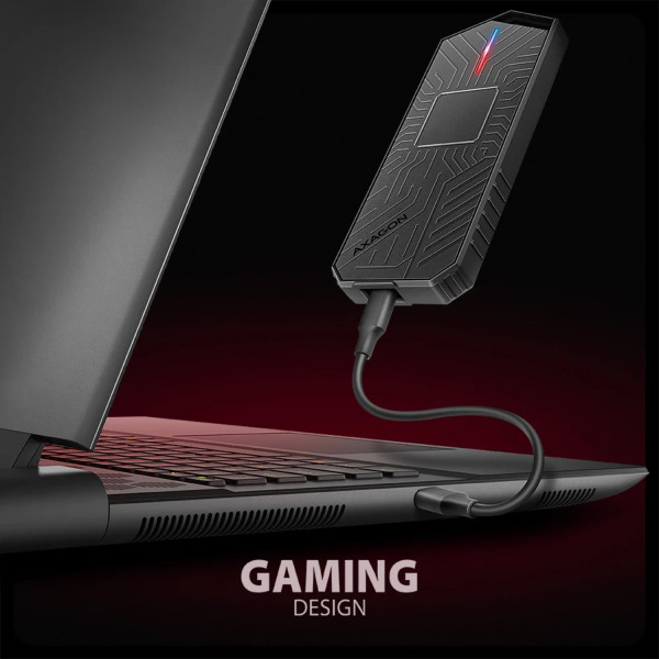 Фото - Внешний карман AXAGON USB-C 10Gbps - M.2 NVMe & SATA SSD GAME M.2 box (EEM2-GAM)