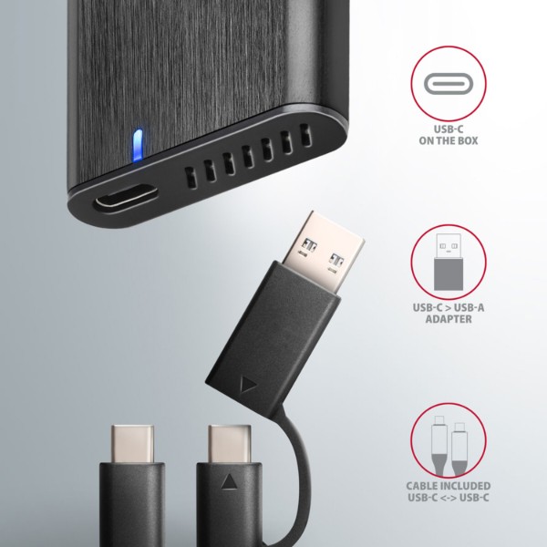 Фото - Внешний карман AXAGON SuperSpeed+ USB-C - M.2 NVMe & SATA SSD RAW box (EEM2-SB2)