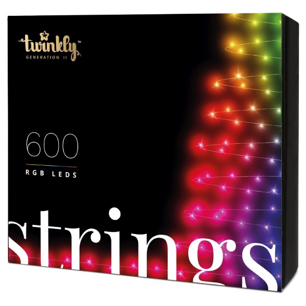 Фото - Гирлянда линейная Twinkly Smart LED Strings RGB 600, BT+WiFi, Gen II, IP44, черный (TWS600STP-BEU)