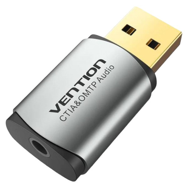Фото - Звукова карта Vention Audio USB - 1х3,5 мм jack 4pin Metal (OMTP-CTIA)