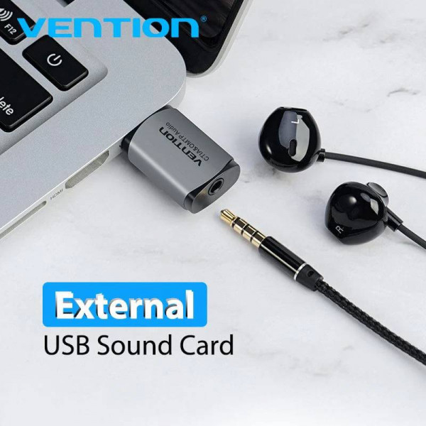 Фото - Звукова карта Vention Audio USB - 1х3,5 мм jack 4pin Metal (OMTP-CTIA)