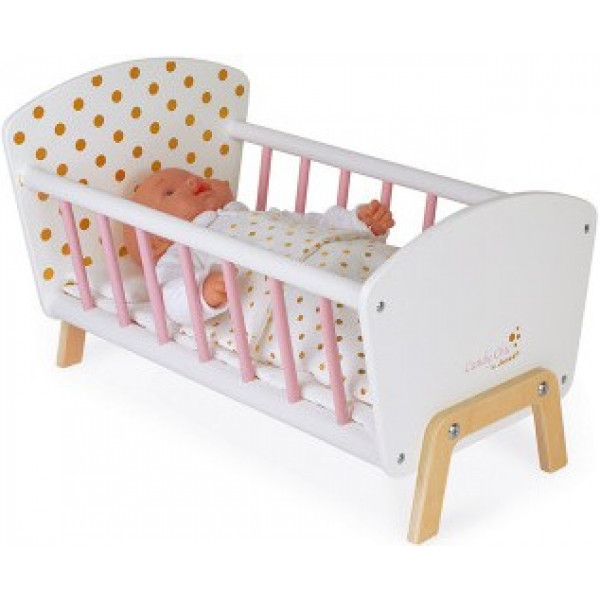 Фото - Меблі і будиночки для ляльки Janod Ліжко для ляльки (J05889)