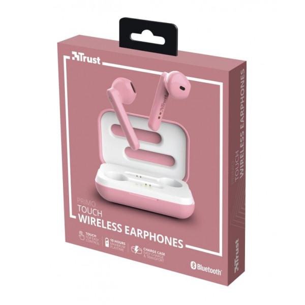 Фото - Навушники вкладиші бездротові TWS Trust Primo Touch True Wireless Mic Pink (23782)