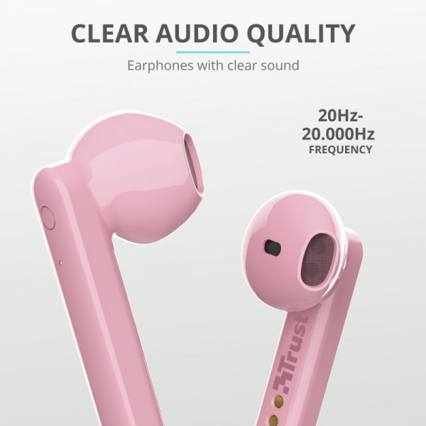 Фото - Навушники вкладиші бездротові TWS Trust Primo Touch True Wireless Mic Pink (23782)