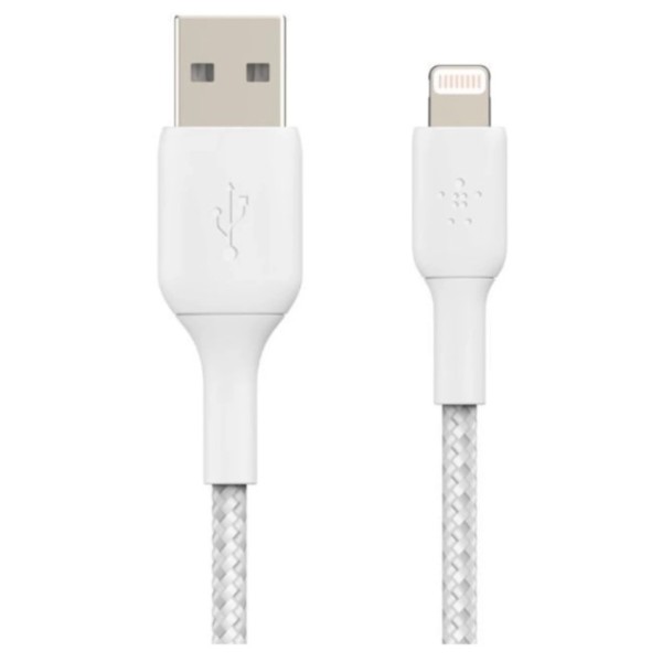 Фото - Кабель Belkin USB-A - Lightning Braided 0.15m White (CAA002BT0MWH)