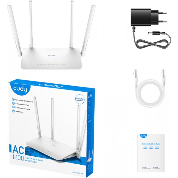 Фото - Маршрутизатор интернет WiFi5 Cudy WR1300 (73-00513)