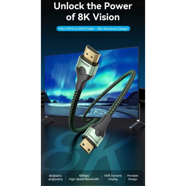 Фото - Кабель HDMI Vention HDMI M - Mini M 2.0m V2.1 (AGJGH)
