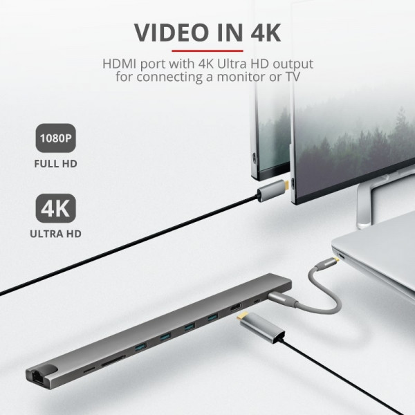 Фото - Хаб USB Trust Dalyx Aluminium 10-in-1 USB-C Multi-port Dock (23417)