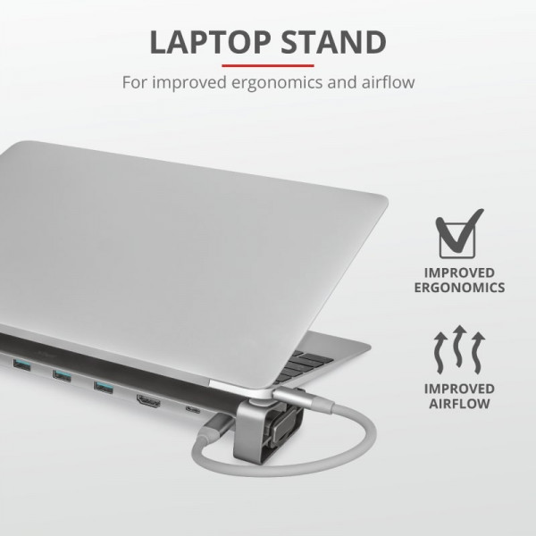 Фото - Хаб USB Trust Dalyx Aluminium 10-in-1 USB-C Multi-port Dock (23417)