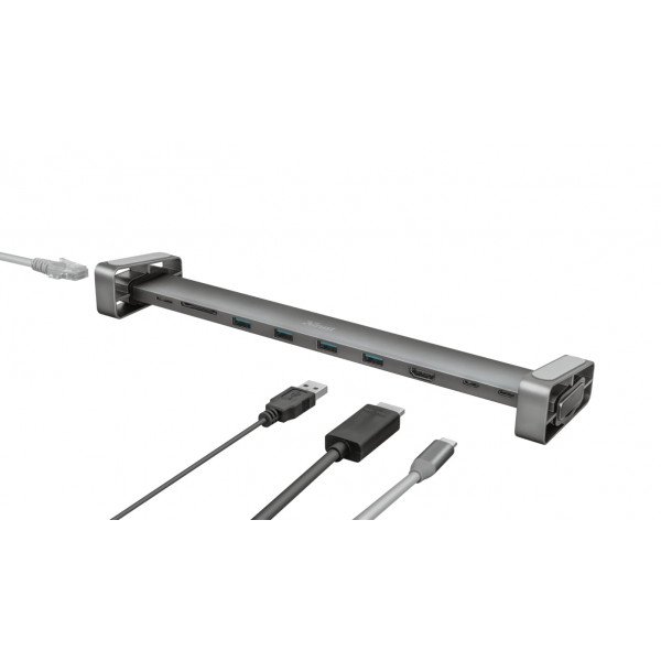 Фото - Хаб USB Trust Dalyx Aluminium 10-in-1 USB-C Multi-port Dock (23417)