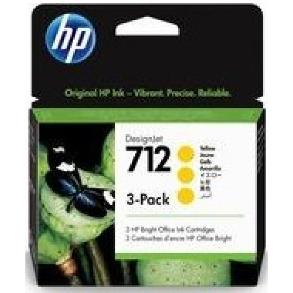 Фото - Картридж для струменевих принтерів/БФП HP No.712 DesignJet Т230/Т630 Yellow 3-Pack 29-ml (3ED79A)
