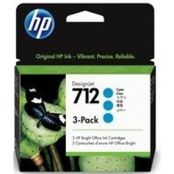 Фото - Картридж для струменевих принтерів/БФП HP No.712 DesignJet Т230/Т630 Cyan 3-Pack 29-ml (3ED77A) Фото - Картридж для струменевих принтерів/БФП HP No.712 DesignJet Т230/Т630 Cyan 3-Pack 29-ml (3ED77A)