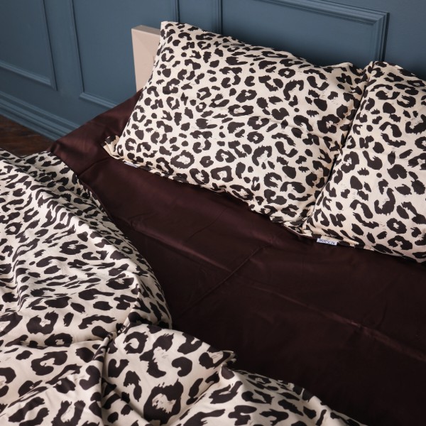 Фото - Комплект постільної білизни MirSon Сатин 22-1409 Leopard Chic 175х210 (2200011122120)