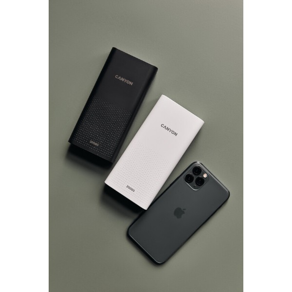 Фото - Батарея мобильная Canyon 20000mAh White (CNE-CPB2001W)