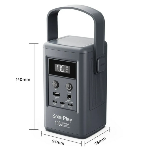 Фото - Зарядна станція універсальна SolarPlay Q100 (100W, 92.5Wh, 25000mAh) Grey (714897)