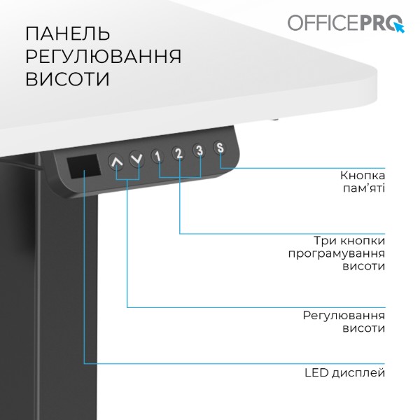 Фото - Стол компьютерный OfficePro ODE1470WB White/Black