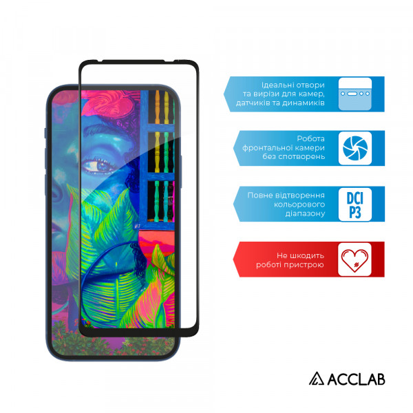 Фото - Захисне скло для смартфону ACCLAB Full Glue for MOTO G60S Black (1283126521171)