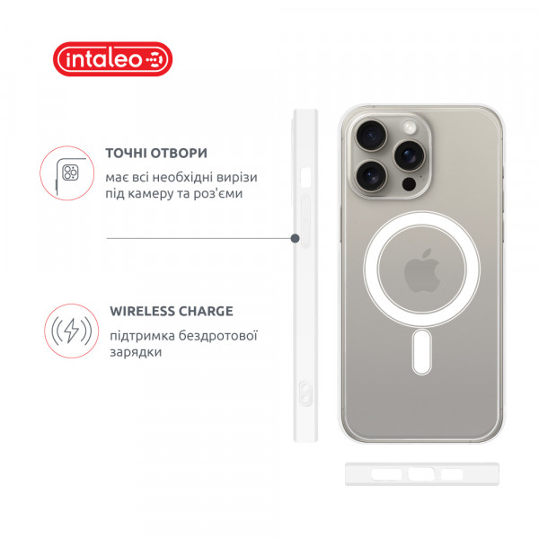 Фото - Чохол для смартфону Intaleo Clear for Apple iPhone 15 Pro з MagSafe (1283126577604)