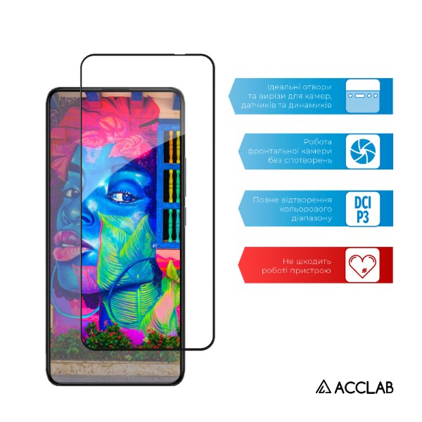 Фото - Захисне скло для смартфону ACCLAB Full Glue for Xiaomi Redmi K60 Black (1283126589898)