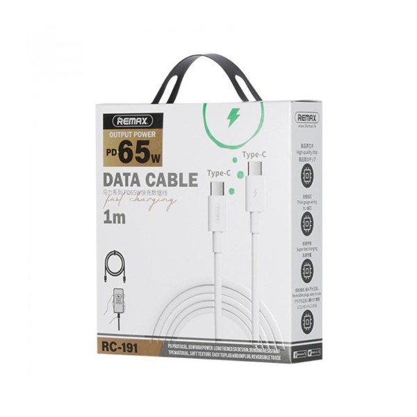 Фото - Кабель Remax Marlik Series Power Delivery Type-C to Type-C 65W White (RC-191)