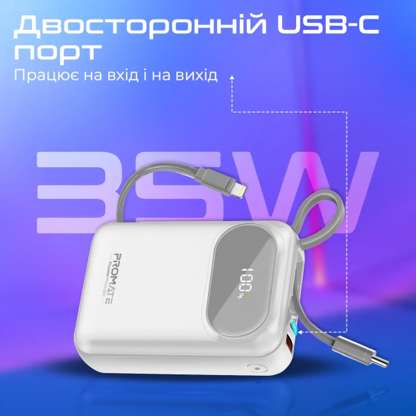 Фото - Батарея мобільна Promate 20000mAh (powerpod-20.white)