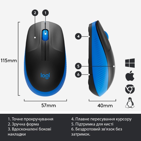 Фото - Миша бездротова Logitech M190 Blue (910-005907)