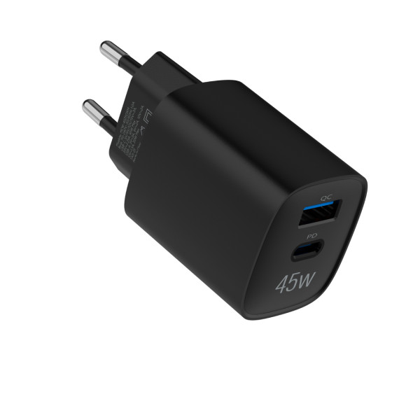 Фото - Мережевий зарядний пристрій MAKE 45W GaN PD + QC3.0 Black (MCW-4521GBK)