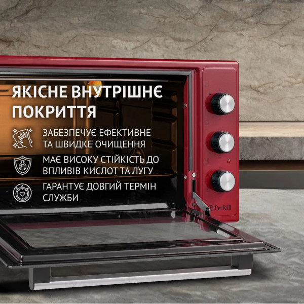 Фото - Піч електрична Perfelli TRIMO 48 RED