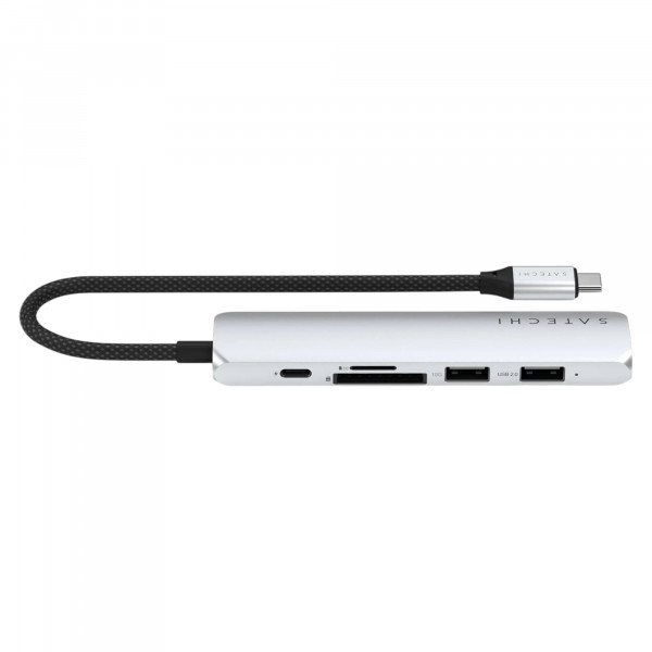 Фото - Хаб USB Satechi 6-in-1 USB-C Slim Multiport Adapter 4K Silver (ST-P6SS)