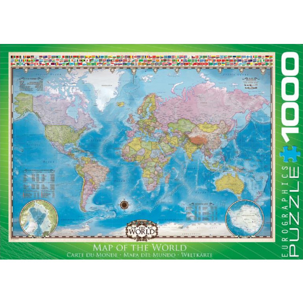 Фото - Пазли (8 +) EuroGraphics Мапа світу 1000 ел. (6000-0557)