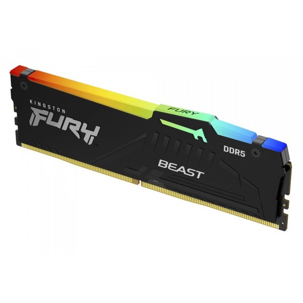 Фото - Пам'ять DDR Kingston DDR5 32GB 5600 FURY Beast Black RGB (KF556C40BBA-32)