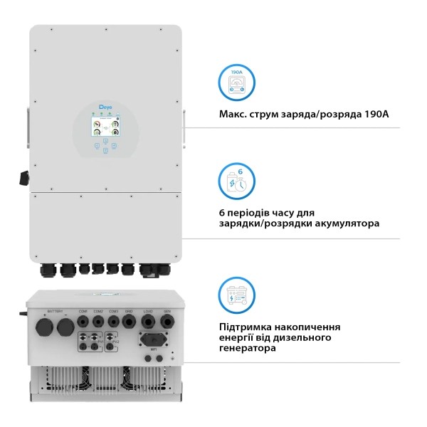 Фото - Система зберігання енергії Deye SUN-8K-SG01LP1-EU-2GS9.6K-LFP (1ф, 8kW, 48V, 200Ah, LiFePO4)