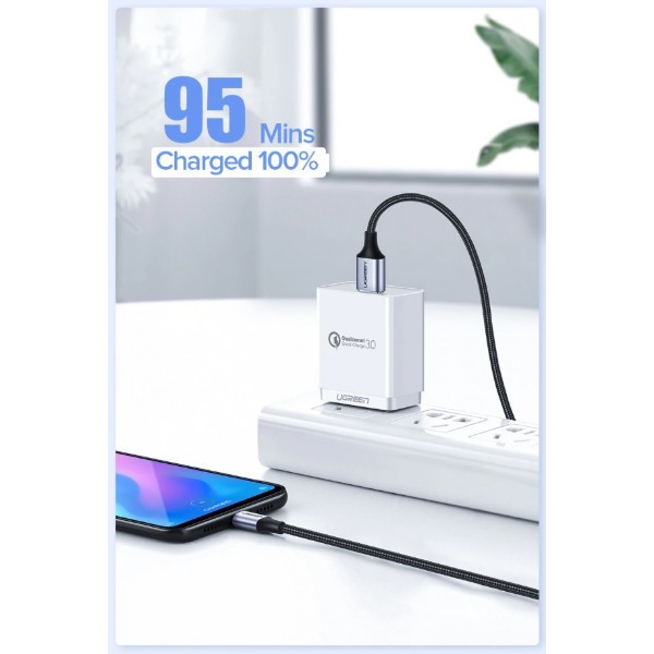 Фото - Кабель UGREEN US288 USB 2.0 to USB Type-C 0.25m Black (60124)