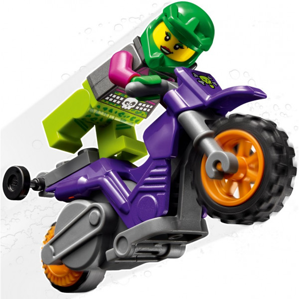 Фото - Конструктор LEGO City Каскадерський мотоцикл для ставання дибки (60296)