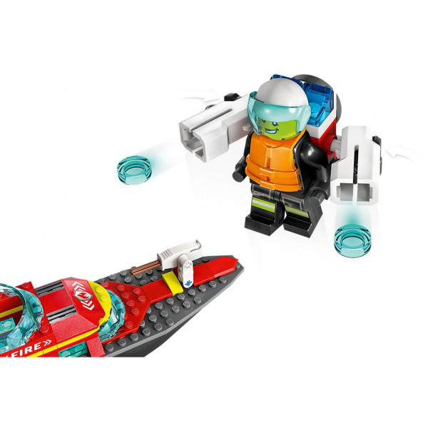 Фото - Конструктор LEGO City Лодка пожарной бригады (60373)