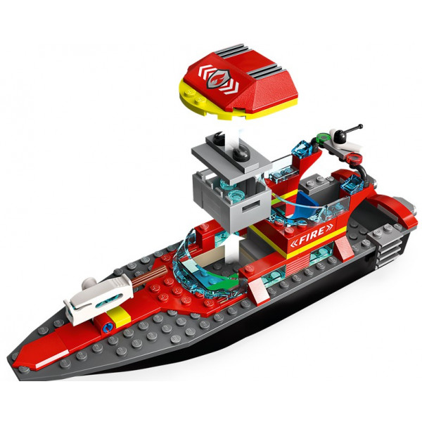 Фото - Конструктор LEGO City Лодка пожарной бригады (60373)