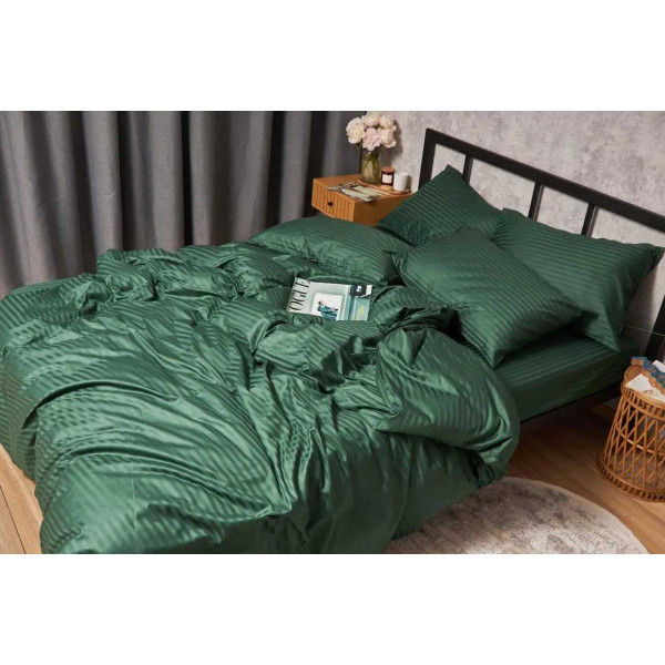 Фото - Підковдра полуторна євро Moon&Star Satin Stripe Stripe Verdant 160x220 см (MS-870000476)