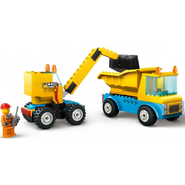 Фото - Конструктор LEGO City Будівельна вантажівка й кулястий кран-таран (60391)