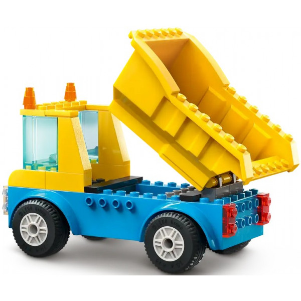 Фото - Конструктор LEGO City Будівельна вантажівка й кулястий кран-таран (60391)