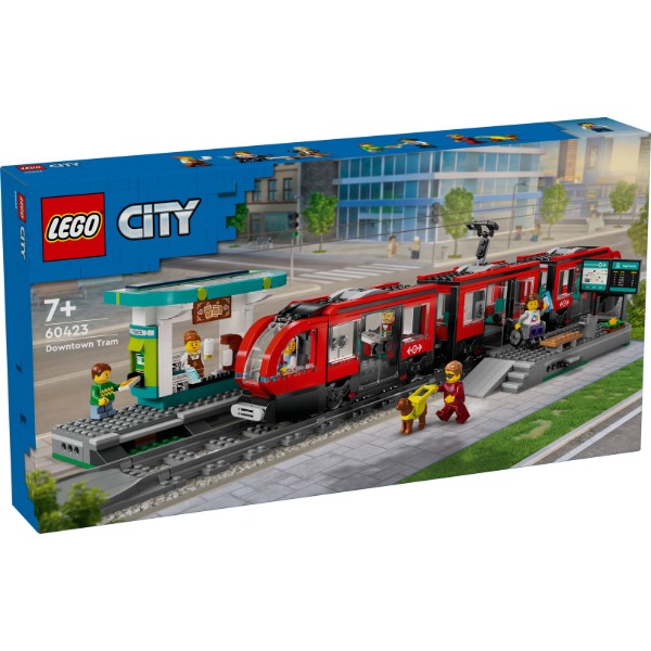 Фото - Конструктор LEGO City Трамвай и вокзал в центре города (60423)