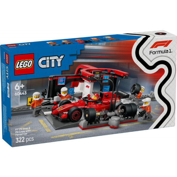 Фото - Конструктор LEGO City Піт-стоп і піт-екіпаж F1® з болідом Ferrari (60443)