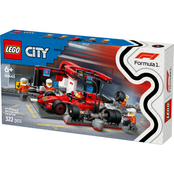 Фото - Конструктор LEGO City Піт-стоп і піт-екіпаж F1® з болідом Ferrari (60443)