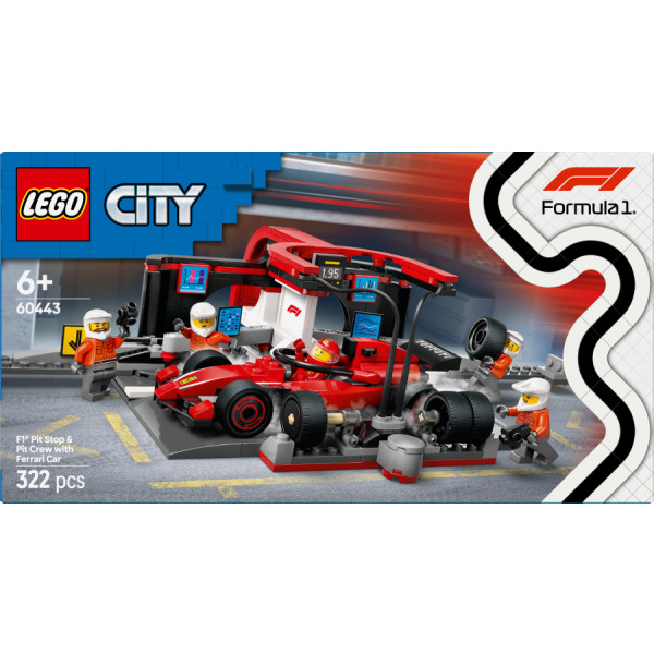 Фото - Конструктор LEGO City Піт-стоп і піт-екіпаж F1® з болідом Ferrari (60443)