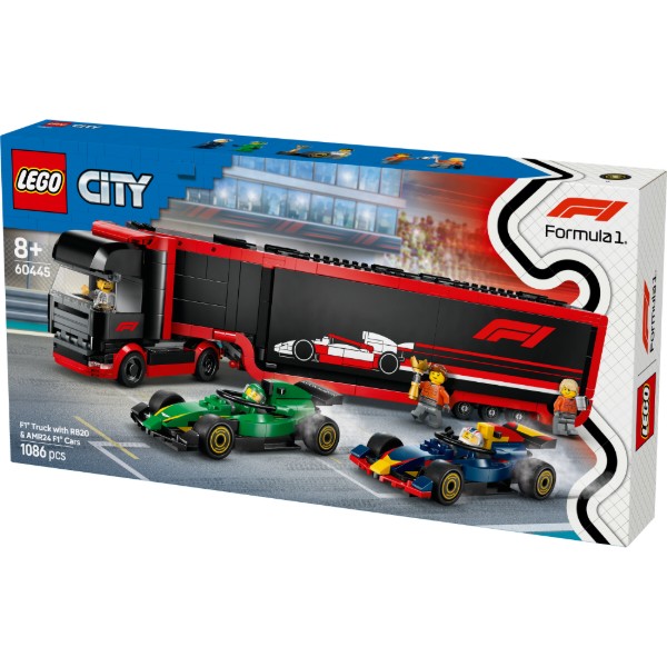 Фото - Конструктор LEGO City Вантажівка F1® з автомобілями RB20 та AMR24 (60445)