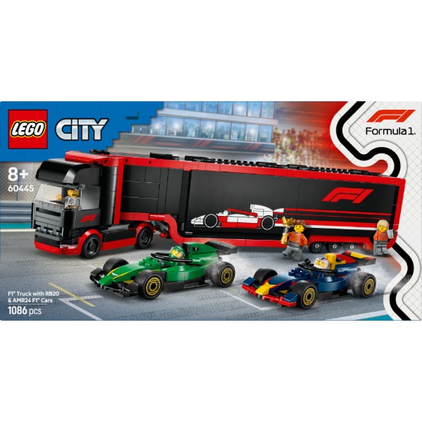 Фото - Конструктор LEGO City Вантажівка F1® з автомобілями RB20 та AMR24 (60445)