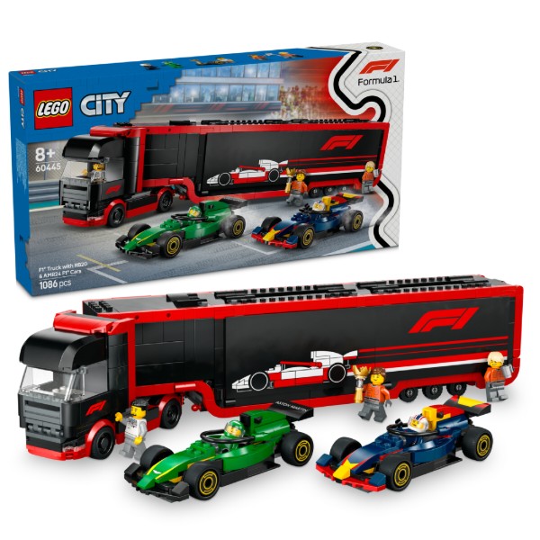 Фото - Конструктор LEGO City Вантажівка F1® з автомобілями RB20 та AMR24 (60445)