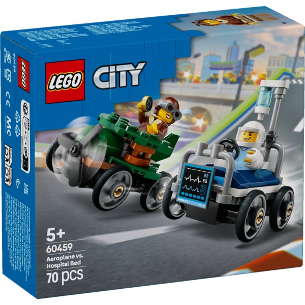 Фото - Конструктор LEGO City «Літак проти лікарняного ліжка» Набір для перегонів (60459)