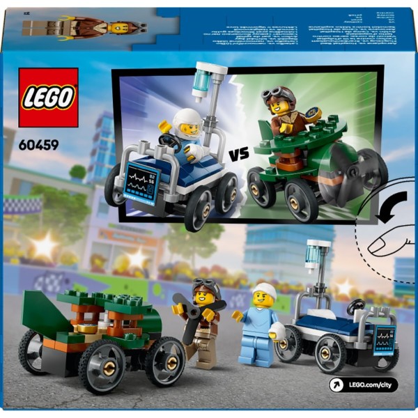Фото - Конструктор LEGO City «Літак проти лікарняного ліжка» Набір для перегонів (60459)